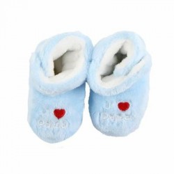 Chausson intérieur fourrés " J'aime Papa " bébé garçon 