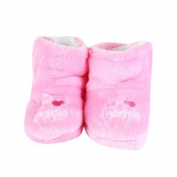 Chausson intérieur fourrés " J'aime Papa " bébé fille - rose -